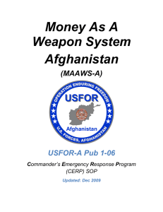 Money As A Weapon System Afghanistan USFOR
