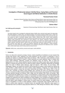 Investigation of Relationship between Infertility Stress, Coping Styles and Perceived