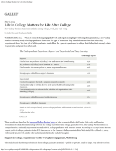 Life in College Matters for Life After College