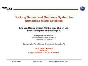 Docking Sensor and Guidance System for Unmanned Micro-Satellites