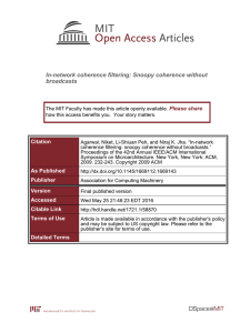 In-network coherence filtering: Snoopy coherence without broadcasts Please share