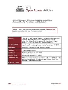 Critical Voltage for Electrical Reliability of GaN High Please share