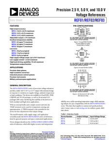 Precision 2.5 V, 5.0 V, and 10.0 V Voltage References /