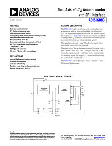 g with SPI Interface ADIS16003 Data Sheet