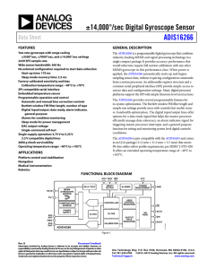 ±14,000°/sec Digital Gyroscope Sensor ADIS16266 Data Sheet FEATURES