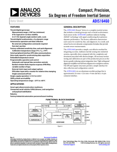 Compact, Precision, Six Degrees of Freedom Inertial Sensor ADIS16460 Data Sheet