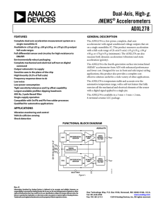 g MEMS Accelerometers ADXL278