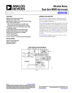 Ultralow Noise, Dual-Axis MEMS Gyroscope ADXRS290 Data Sheet