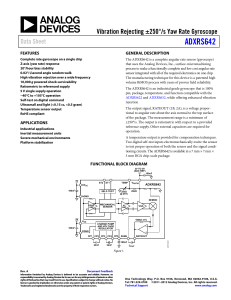 ADXRS642 Vibration Rejecting ±250°/s Yaw Rate Gyroscope Data Sheet