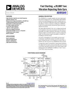 Fast Starting, ±20,000°/sec Vibration Rejecting Rate Gyro ADXRS649 Data Sheet