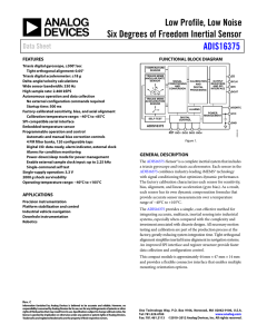 Low Profile, Low Noise Six Degrees of Freedom Inertial Sensor ADIS16375 Data Sheet