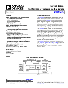 Tactical Grade, Six Degrees of Freedom Inertial Sensor ADIS16485 Data Sheet