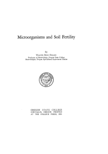 Microorganisms and Soil Fertility OREGON STATE COLLEGE AT THE COLLEGE PRESS, By