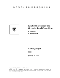 Relational Contracts and Organizational Capabilities Working Paper 12-061