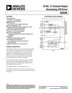 10-Bit, 12-Channel Output Decimating LCD Driver AD8386