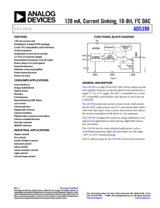 120 mA, Current Sinking, 10-Bit, I C DAC AD5398 Data Sheet