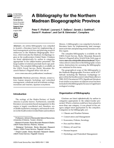 A Bibliography for the Northern Madrean Biogeographic Province