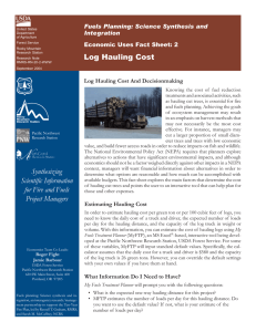 Log Hauling Cost Fuels Planning: Science Synthesis and Integration