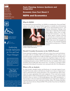 NEPA and Economics Fuels Planning: Science Synthesis and Integration
