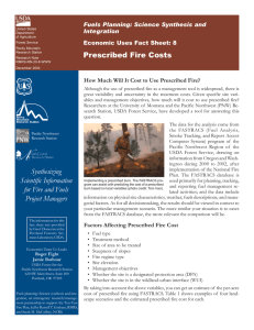 Prescribed Fire Costs Fuels Planning: Science Synthesis and Integration