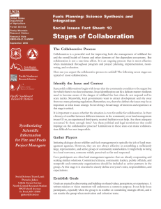 Stages of Collaboration Fuels Planning: Science Synthesis and Integration