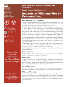 Impacts of Wildland Fire on Communities Fuels Planning: Science Synthesis and Integration