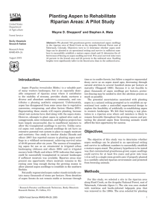 Planting Aspen to Rehabilitate Riparian Areas: A Pilot Study Wayne D. Shepperd