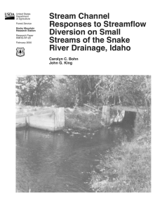 Stream Channel Responses to Streamflow Diversion on Small Streams of the Snake