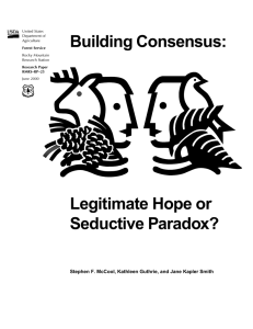 Building Consensus: Legitimate Hope or Seductive Paradox?