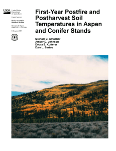 First-Year Postfire and Postharvest Soil Temperatures in Aspen and Conifer Stands