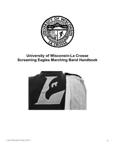 University of Wisconsin-La Crosse Screaming Eagles Marching Band Handbook  1