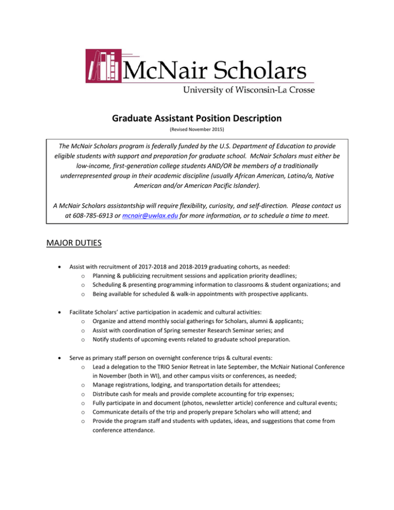 Graduate Assistant Position Description