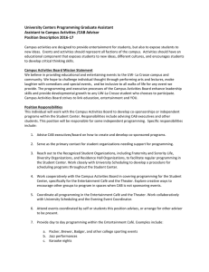 University	Centers	Programming	Graduate	Assistant Assistant	to	Campus	Activities	/CAB	Advisor Position	Description	2016-17