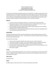 Division of Student Life Services University of Wisconsin-Stout Graduate Student Intern position