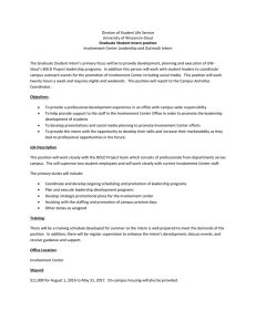 Division of Student Life Service University of Wisconsin-Stout Graduate Student Intern position