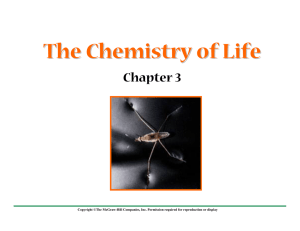 The Chemistry of Life Chapter 3