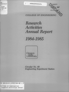 Annual Report Research Activities 1984-1985