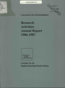 Annual Report Research Activities 1986-1987