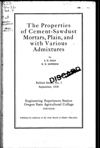 The Properties 'of Cement-Sawdust with Various Admixtures