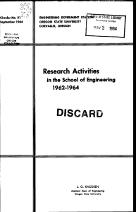 Research Activities 1962-1964 fV 2 in the School of Engineering