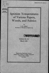 Ignition Temperatures Woods, and Fabrics of Various Papers, C.3