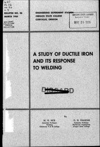 TO WELDING A STUDY OF DUCTILE IRON AND ITS RESPONSE aO