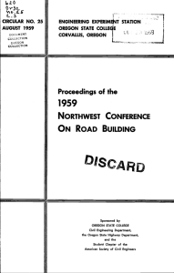 1959 ON ROAD BUILDING NORTHWEST CONFERENCE Proceedings of the