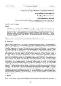 Comparative-typological Analysis of Kazakh Historical Songs Mediterranean Journal of Social Sciences