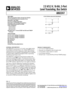 2.5 V/3.3 V, 16-Bit, 2-Port Level Translating, Bus Switch ADG3247