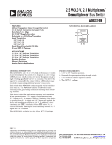 2.5 V/3.3 V, 2:1 Multiplexer/ Demultiplexer Bus Switch ADG3249