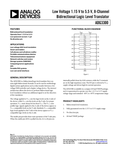 Low Voltage 1.15 V to 5.5 V, 8-Channel ADG3300