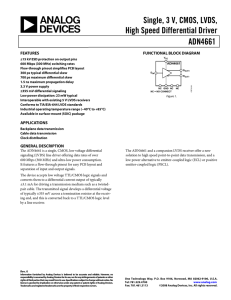 Single, 3 V, CMOS, LVDS, High Speed Differential Driver ADN4661