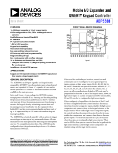 Mobile I/O Expander and QWERTY Keypad Controller ADP5588 Data Sheet