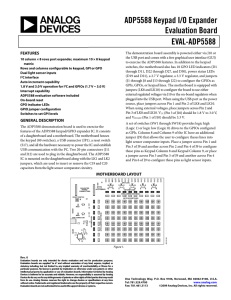 ADP5588 Keypad I/O Expander Evaluation Board EVAL-ADP5588